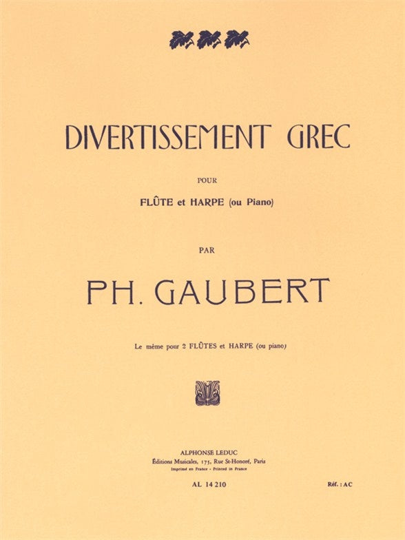 Divertissement Grec | Philippe Gaubert | Flûte