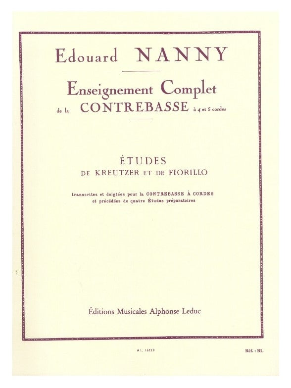 Edouard Nanny: Études de Kreutzer et de Fiorillo