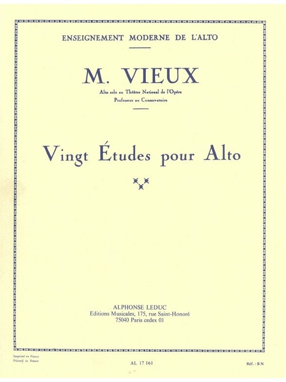 20 études pour alto | Maurice Vieux