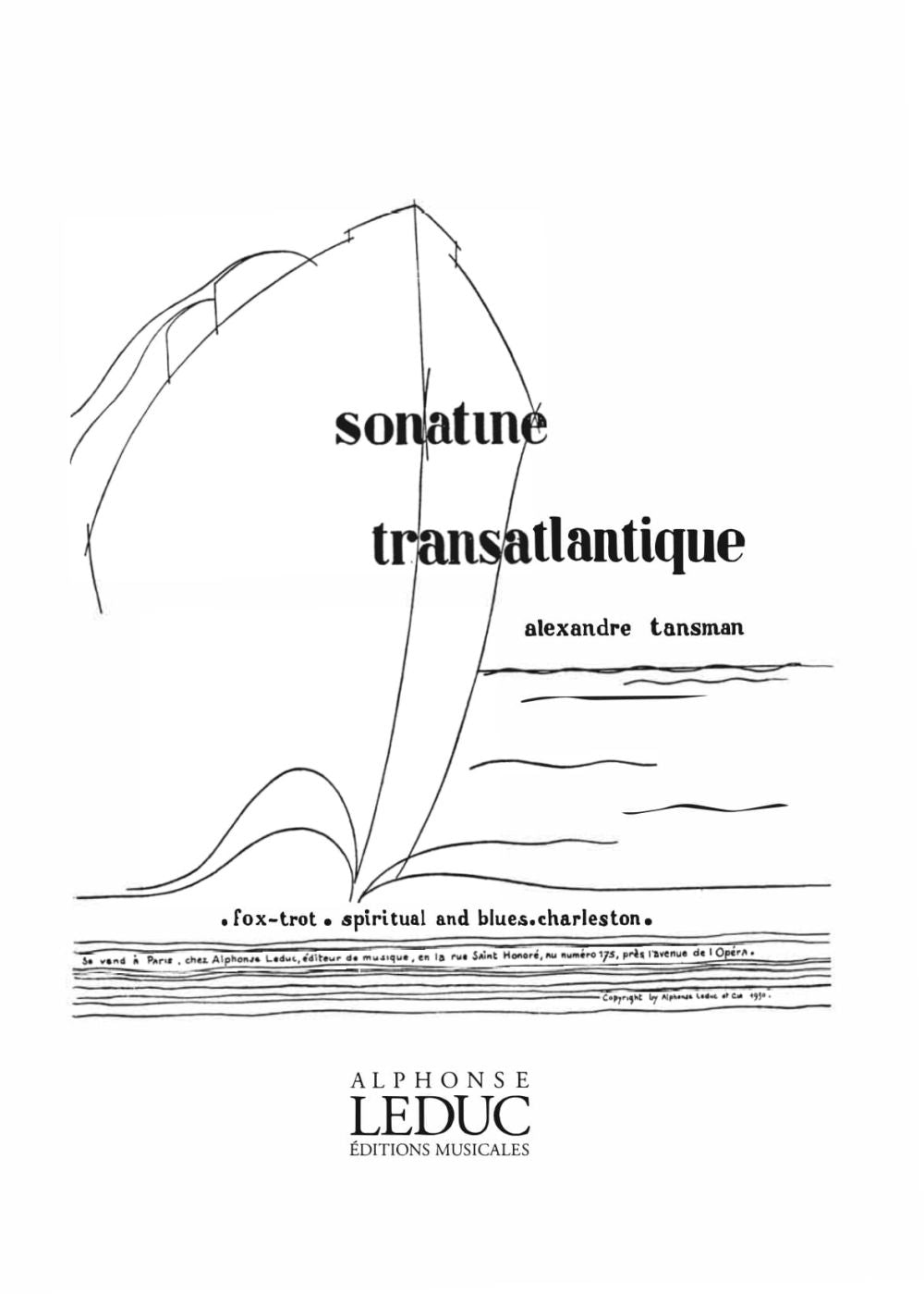 Sonatine Transatlantique | Alexandre Tansman | Orchestre | Partition d'étude