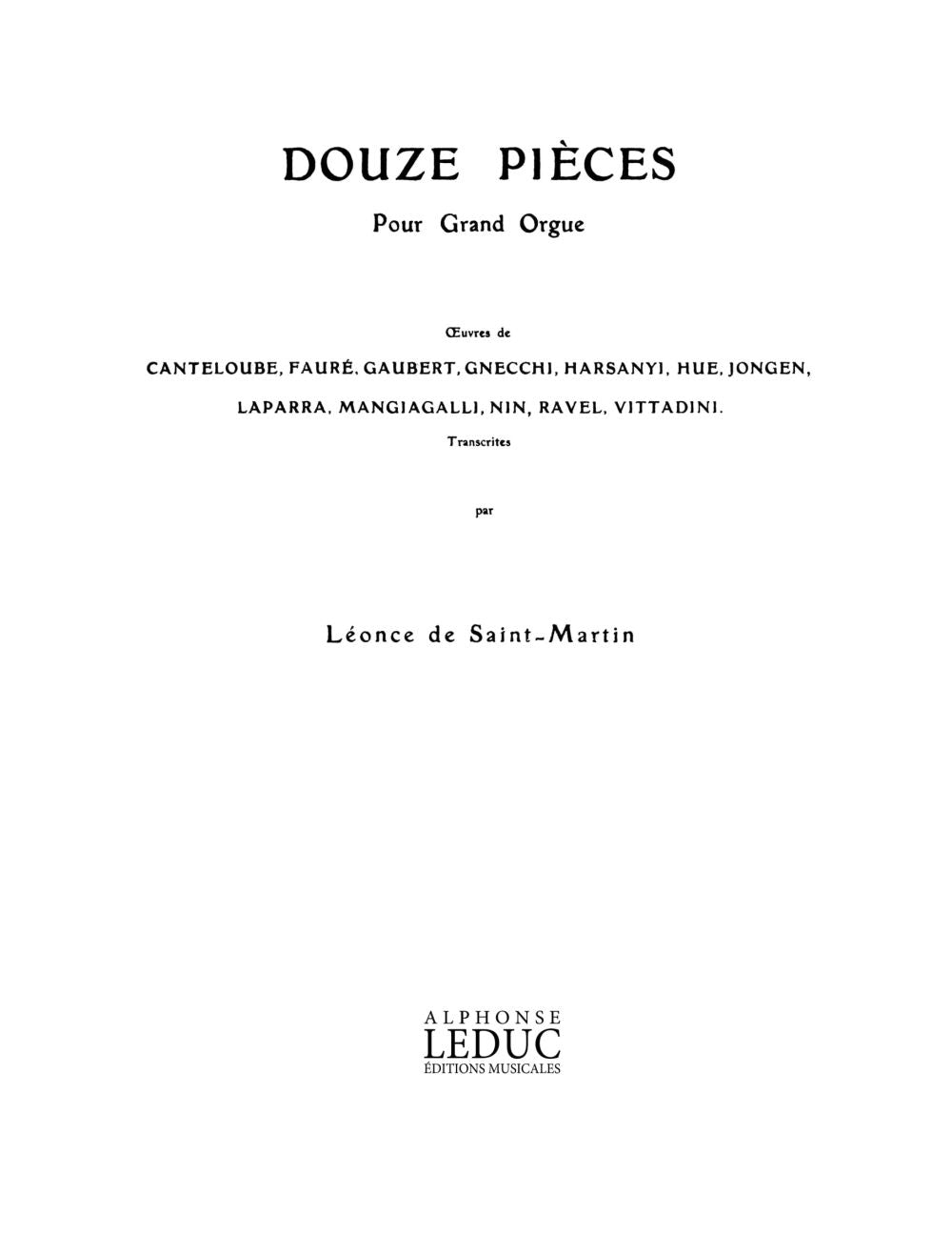 12 Pièces | Léonce de Saint-Martin | Orgue