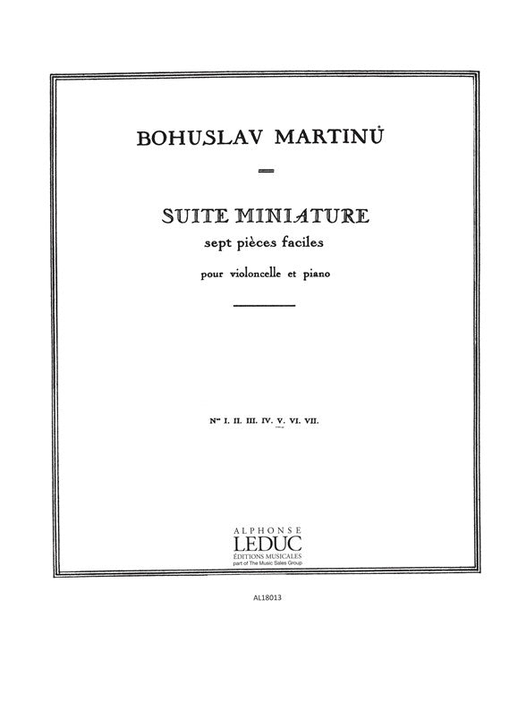 Suite miniature H192 No.5 | Bohuslav Martinu | Violoncelle