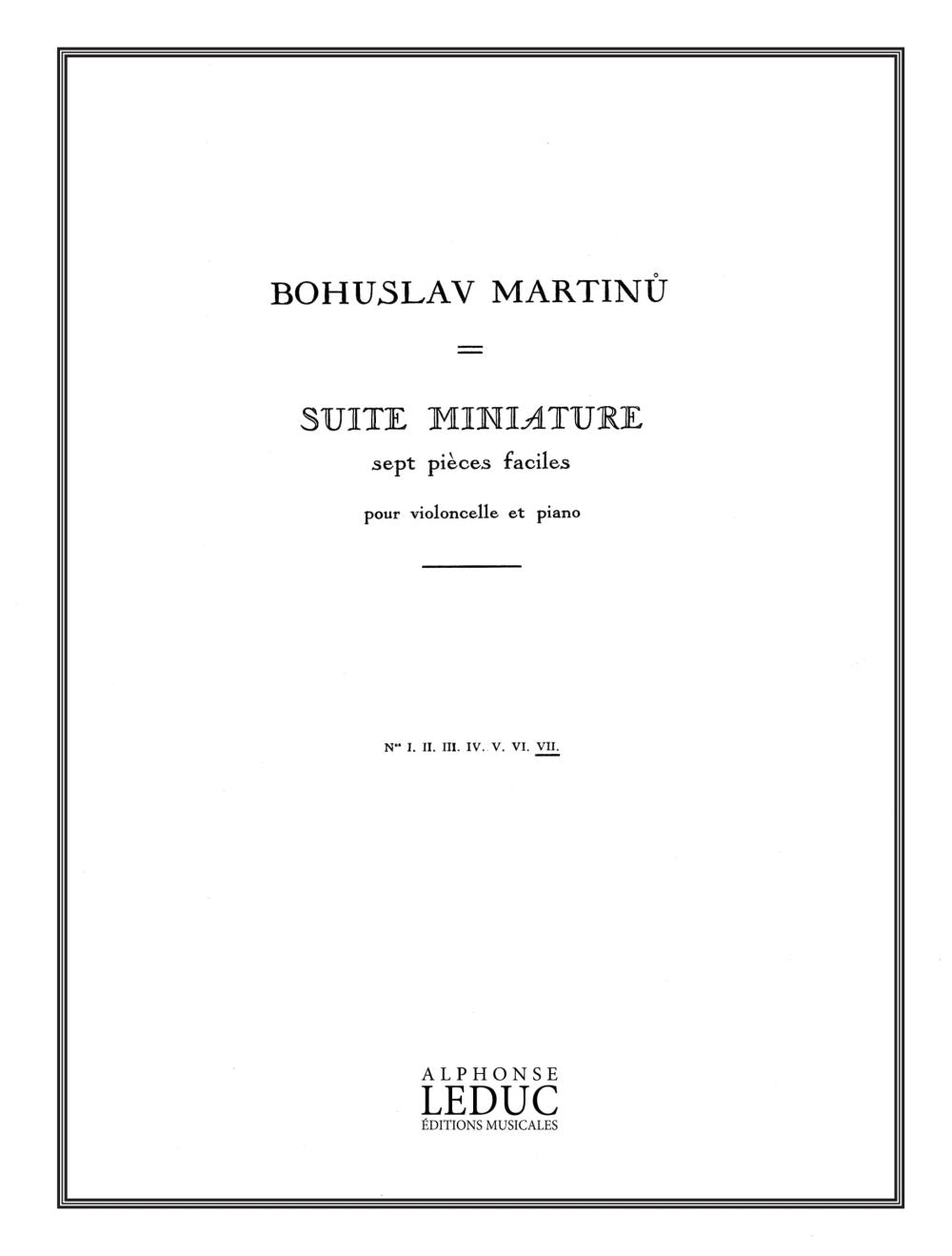 Bohuslav Martinu: Suite miniature H192, No.7 | Violoncelle