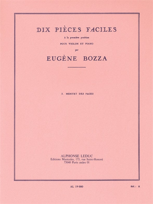 10 Pièces Faciles No.3 - Menuet Des Pages | Eugène Bozza