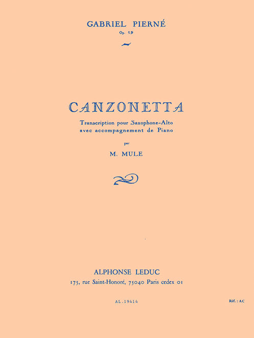 Canzonetta | Gabriel Pierné | Saxophone alto