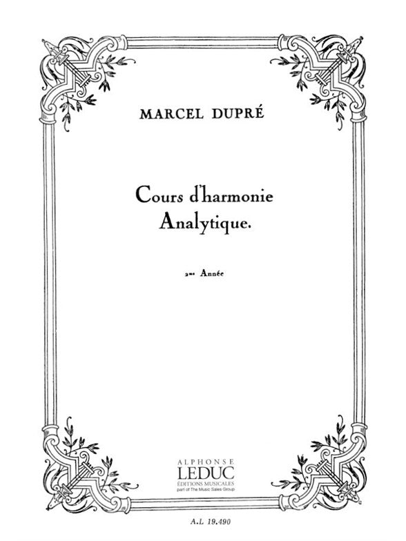 Dupre Cours D'Harmonie Analytique 2eme Année | Marcel Dupré