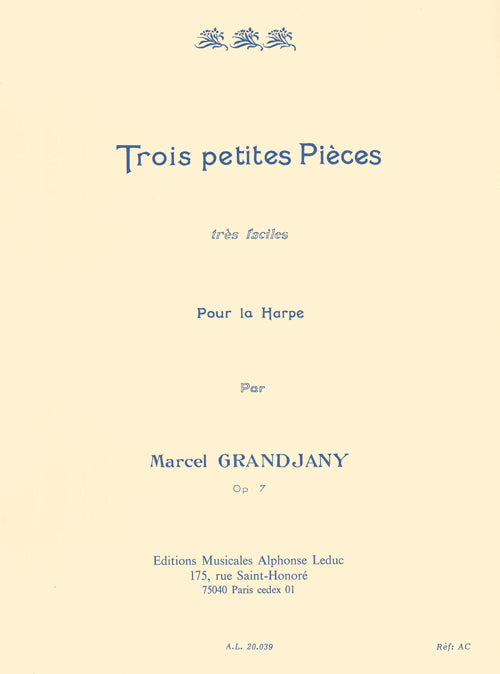 3 Petites Pièces Opus 7 | Marcel Grandjany | Harpe