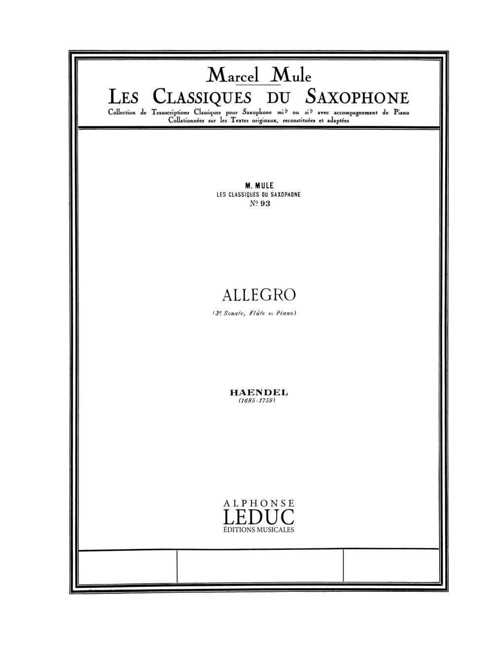 Classique Saxophone Mib N0093 | Georg Friedrich Händel