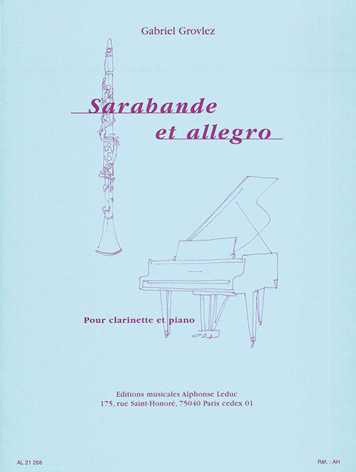 Sarabande et Allegro pour clarinette et piano | Gabriel Grovlez