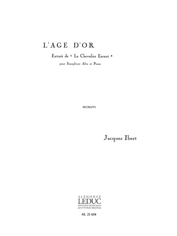 L'Age d'Or | Jacques Ibert | Saxophone alto