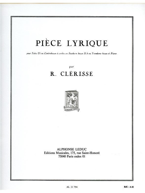 Pièce Lyrique | Robert Clerisse | Contrebasse