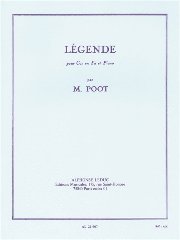 Légende Cor En Fa Et Piano | Poot | Cor