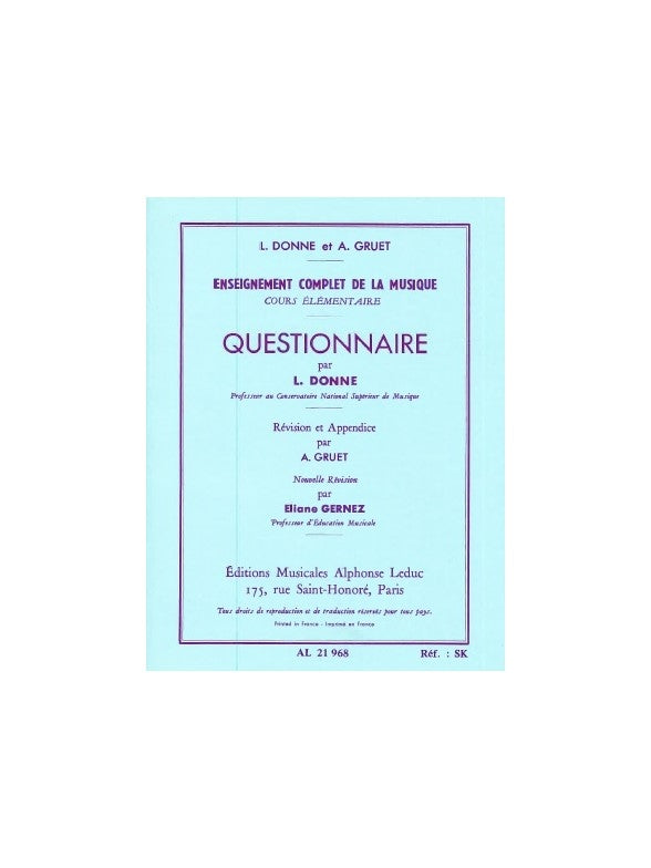 Donne Questionnaire Élémentaire Teaching Material | Donne