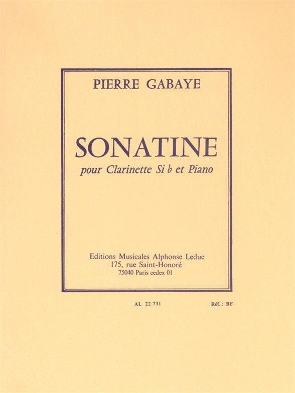 Sonatine | Gabaye | Clarinette