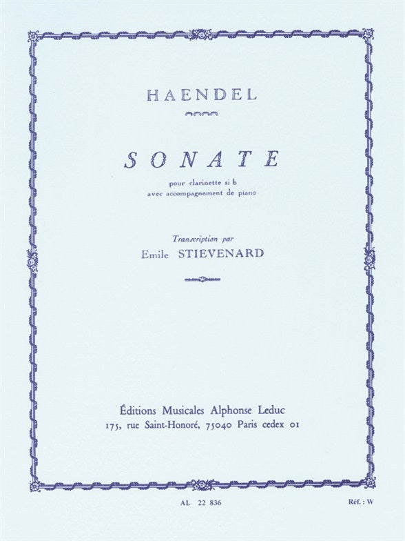 Sonate en si bémol majeur pour clarinette et piano | Georg Friedrich Händel