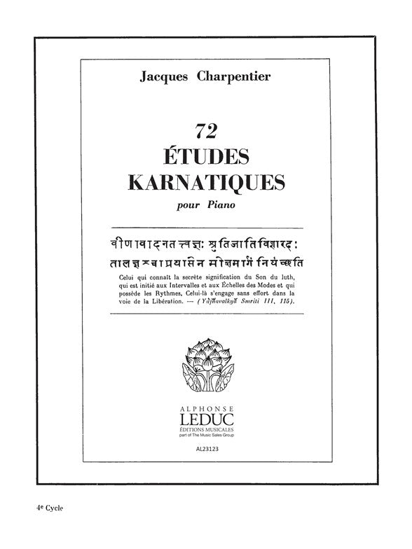 73 Études Karnatiques Cycle 04 | Jacques Charpentier | Piano