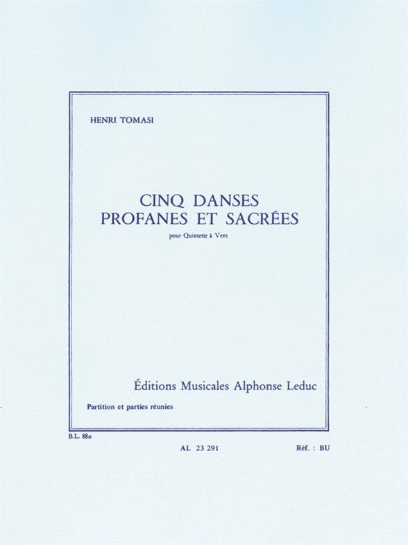 Cinq Danses Profanes et Sacrées | Henri Tomasi | Quintette à vent