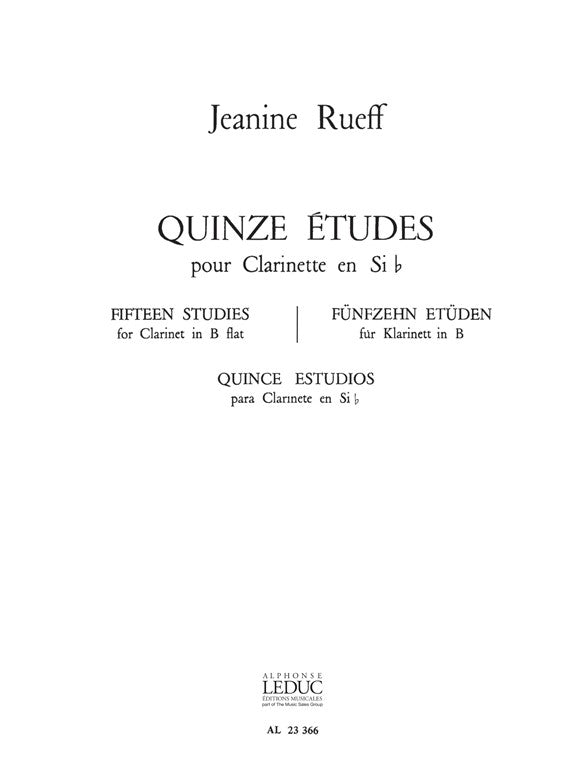 Quinze Études | Jeanine Rueff | Clarinette