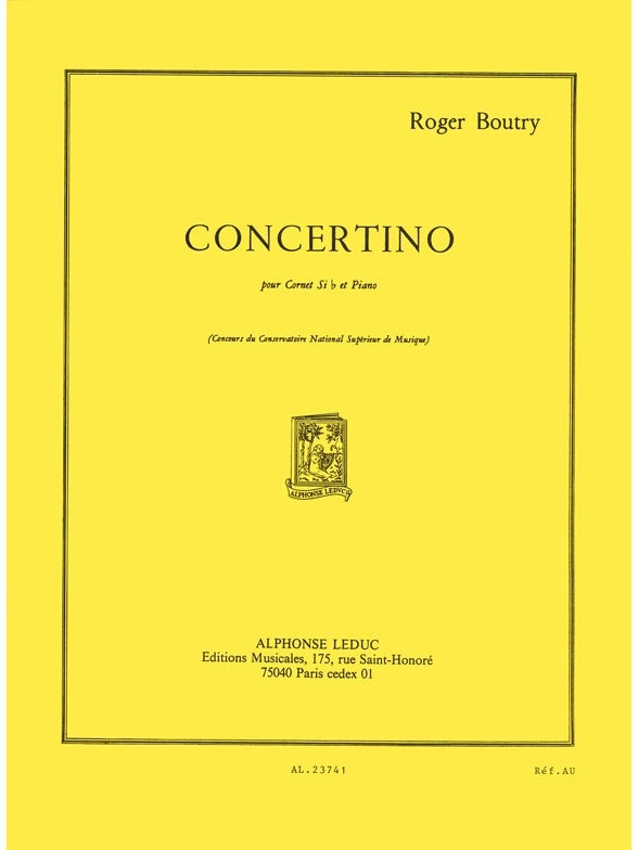 Concertino pour cornet en si bémol et piano | Roger Boutry