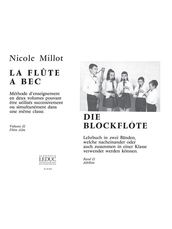 Nicole Millot: La Flûte a Bec Vol.2: Alto | Nicole Millot