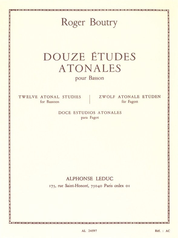 12 Études Atonales | Roger Boutry | Basson