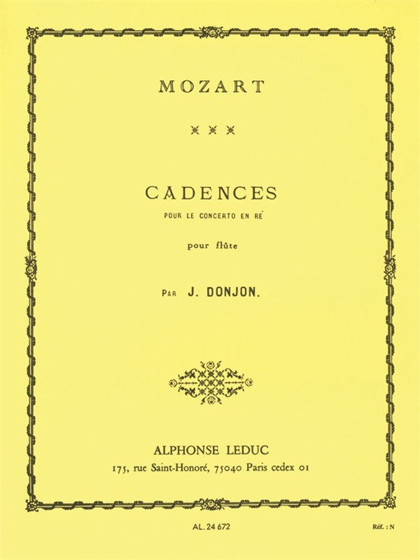 3 Cadences de J. Donjon pour le Concerto, K. 314 | Wolfgang Amadeus Mozart
