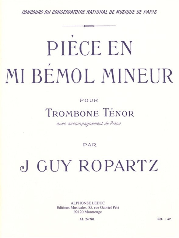 Pièce En Mib Mineur | Joseph Guy Ropartz | Piano