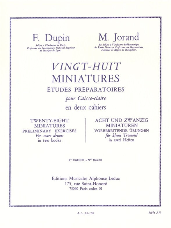 28 Miniatures - 2e Cahier - Nos 16 à 28 | François Dupin