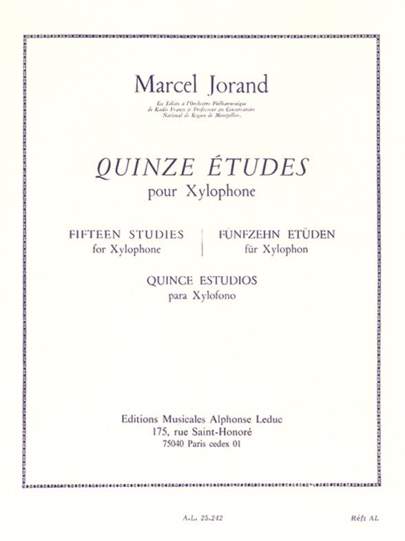 15 Études pour xylophone | Marcel Jorand