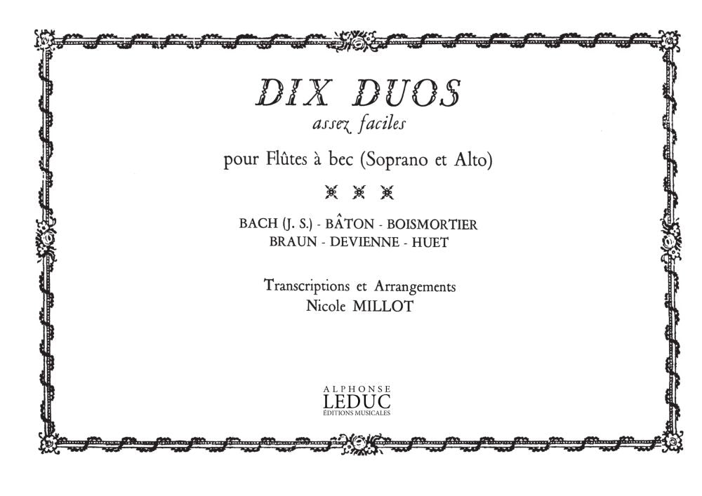 Nicole Millot: 10 Duos assez faciles | Flûte à bec