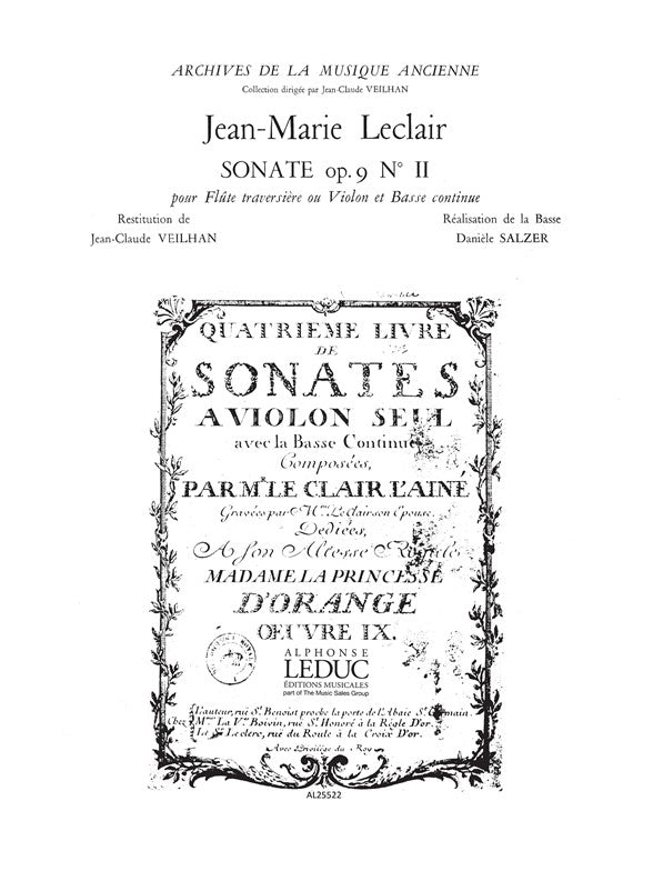 Jean-Marie Leclair: Sonate Op.9, No.2 | Violon
