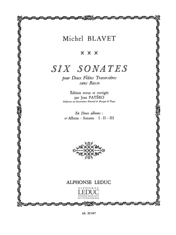 Michel Blavet: 6 Sonates Vol.1: No.1 - No.3 | Flûte