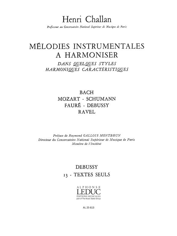 Mélodies Instrumentales A Harmoniser Volume 13 | Henri Challan