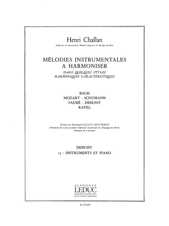 Mélodies Instrumentales A Harmoniser Volume 15 | Henri Challan
