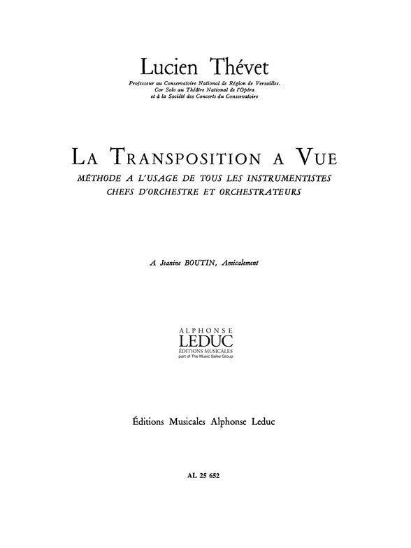 Lucien Thevet: Transposition a Vue | Lucien Thévet