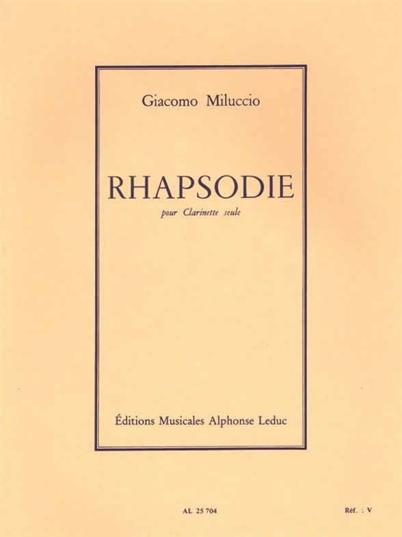 Rhapsodie | Giacomo Miluccio | Clarinette