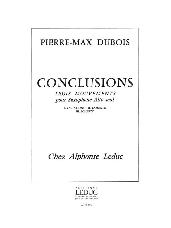 Conclusions, 3 Mouvements | Pierre-Max Dubois | Saxophone
