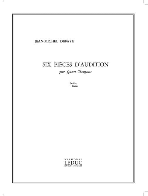 6 Pièces d'Audition - 4 Trompettes | Jean-Michel Defaye | Trompette | Jeu de parties