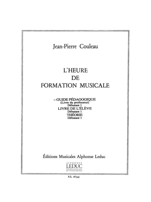 L'heure de formation musicale - Débutant 1 - Prof. | Jean-Pierre Couleau