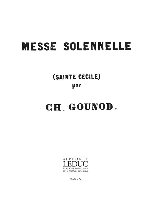 Messe solennelle de Sainte-Cécile - partie de soprano 1 | Charles Gounod