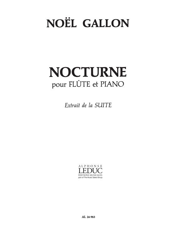 Nocturne Extrait De Suite | Gabriel Noel-Gallon | Flûte