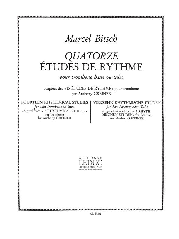 14 Études De Rythme | Greiner | Trombone