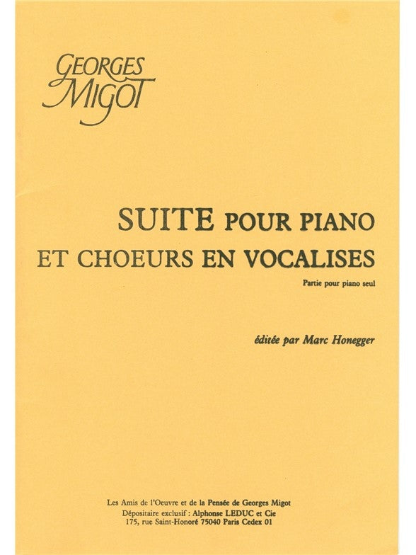 Suite pour Piano et Chœurs en Vocalises | Georges Migot