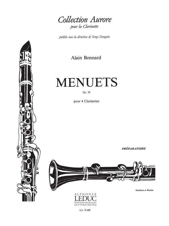 Menuets Op.20 | Alain Bonnard | Quatuor de clarinettes