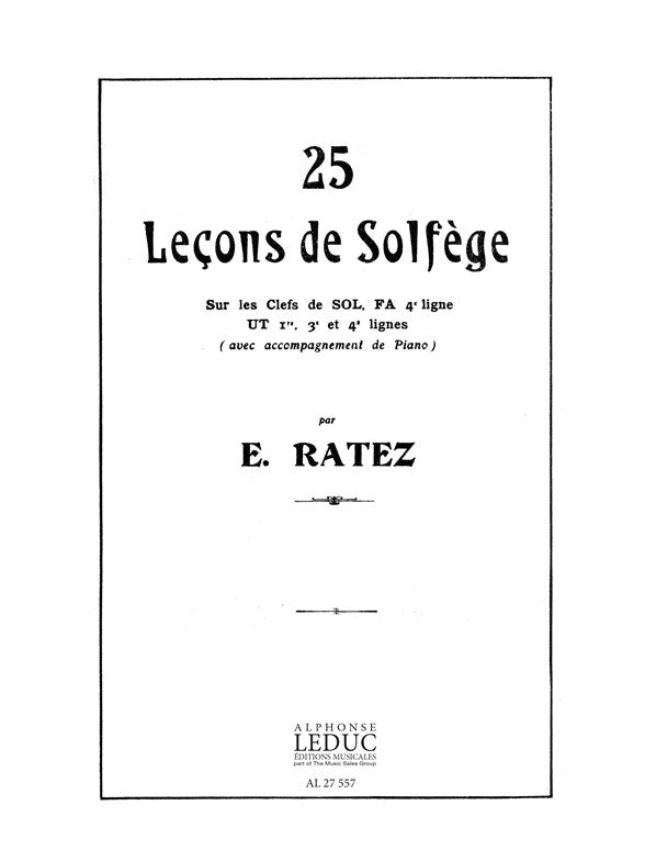 25 Leçons De Solfège En 5 Cles | Marcel Dupré