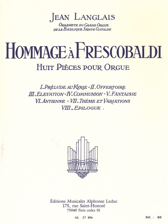 Hommage à Frescobaldi | Jean Langlais | Orgue