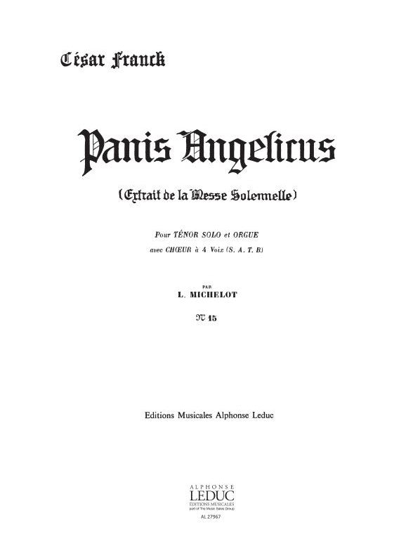 Panis Angelicus | César Franck | Chœur | Partition chorale | AL27967