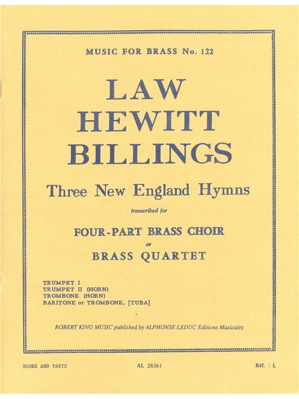 3 New England Hymns | William Billings | Quatuor de cuivres