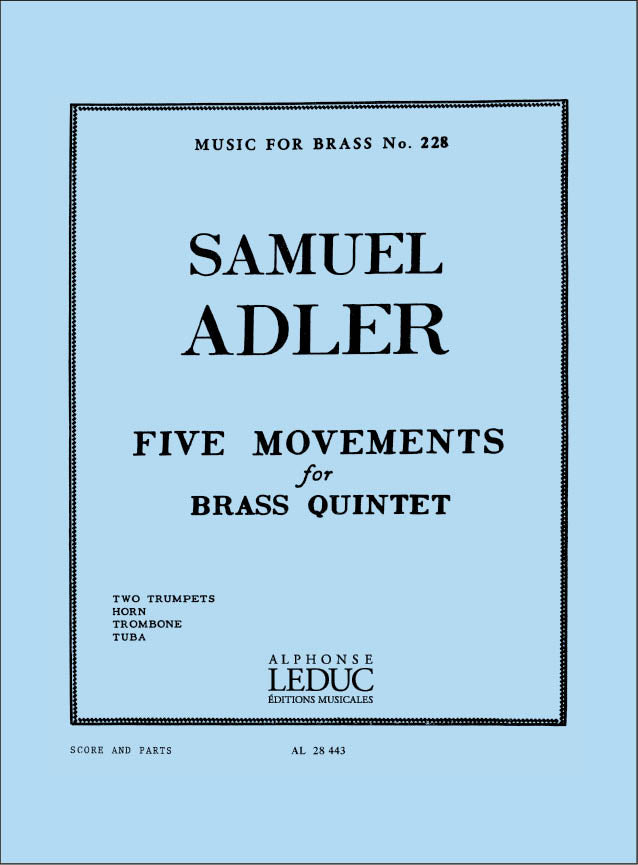5 Movements | Samuel Adler | Quintette de cuivres