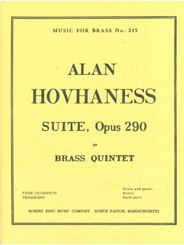 Suite pour quintette de cuivres, op. 290 | Alan Hovhaness